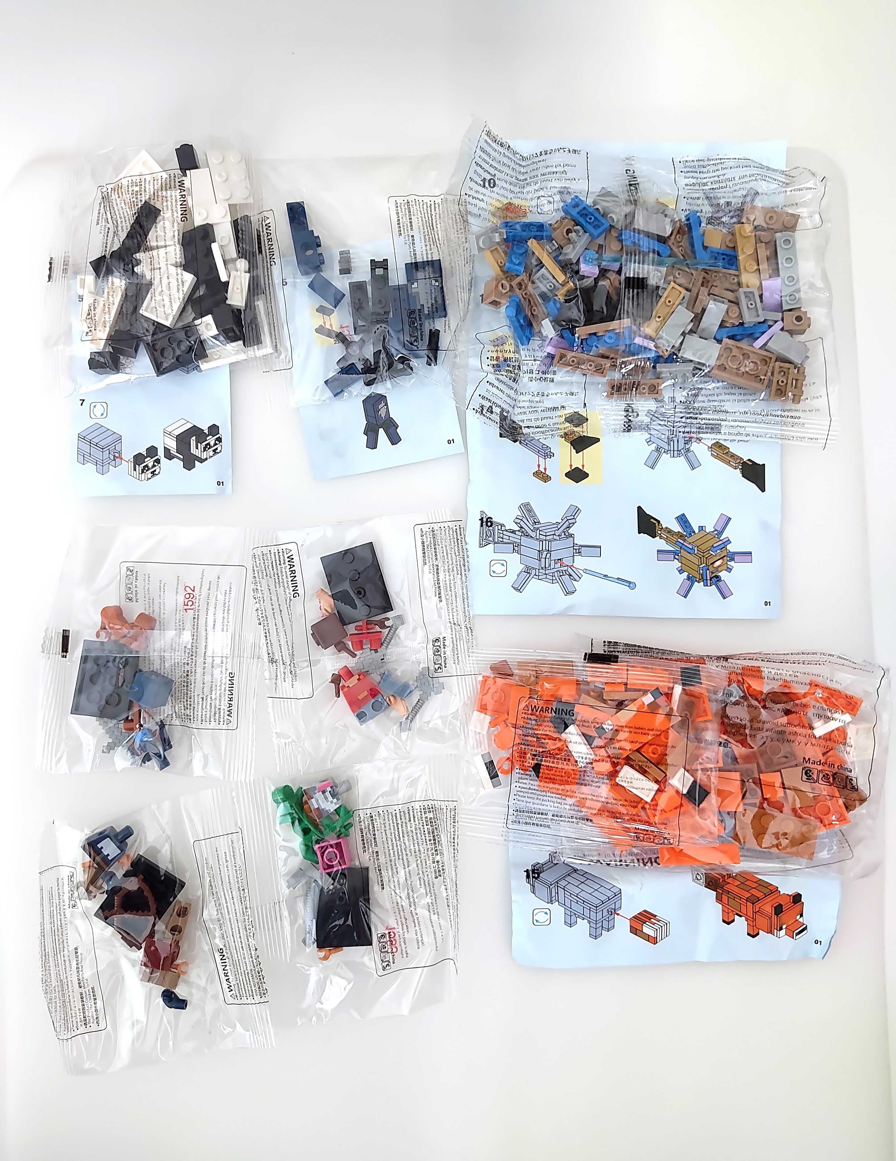 Coleção Minecraft nº1 - 4 Bonecos + 4 Kits (compatíveis com Lego)