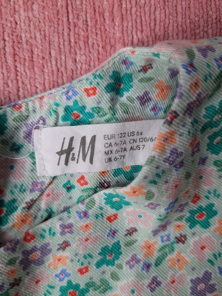Koszula bluzka w kwiatki falbanka hm 122