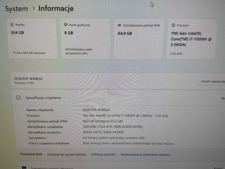 Laptop Dell Precision 7760