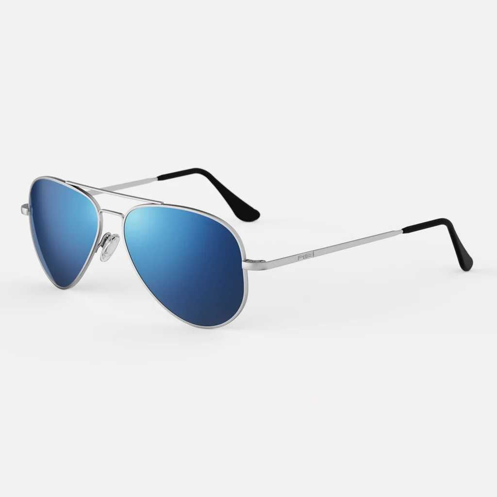 Randolph Concorde-Matte Chrome SkyForce Nylon Polarized-Atlantic Blue