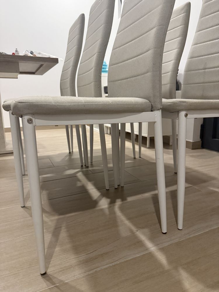 Pack 6 Cadeiras de mesa de jantar bege
