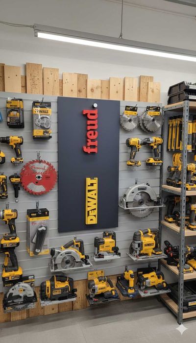Tablica z literami 3D (styrodur) Ferud DeWalt 123,5 x 60 cm