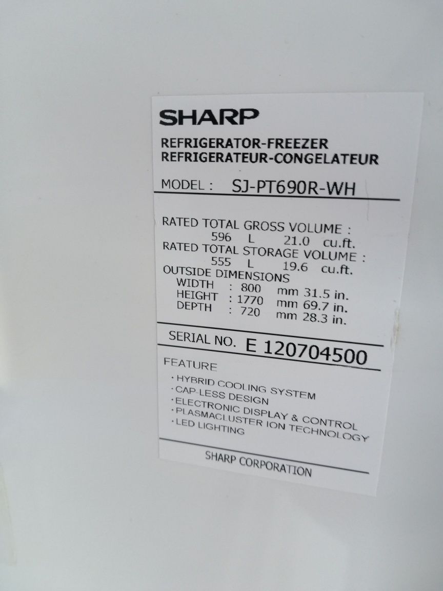 Холодильник Sharp SJ-PT690RWH no frost