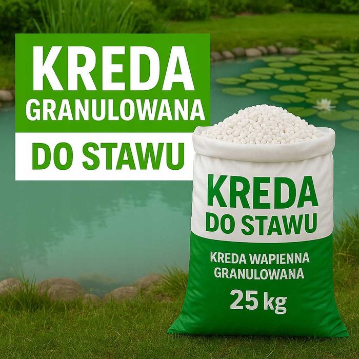 Kreda stawowa, wapno ekologiczne do stawu, kreda do oczka wodnego 25kg
