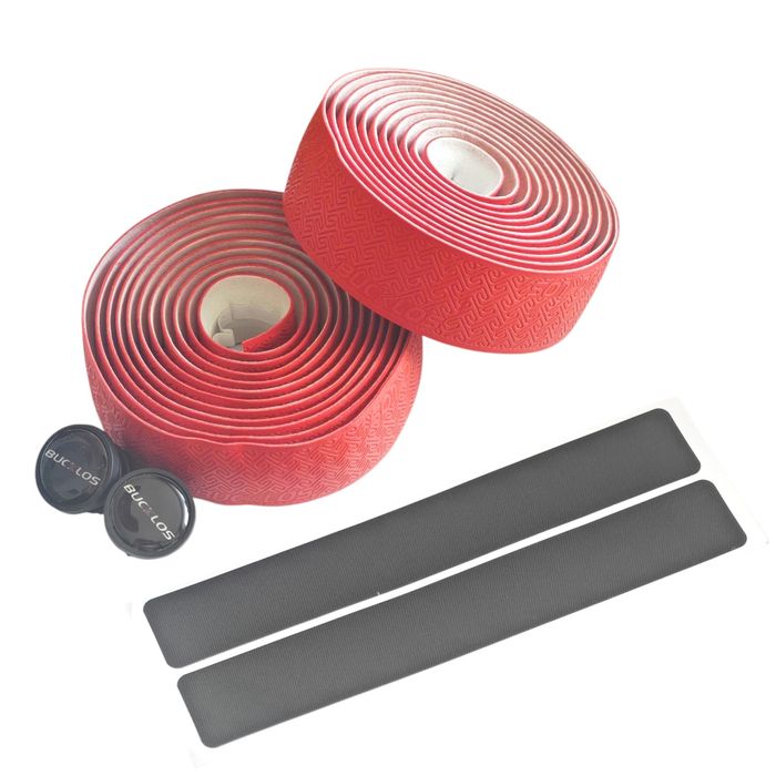 BUCKLOS antypoślizgowa owijka szosowa kierownicę kierownicy czerwona