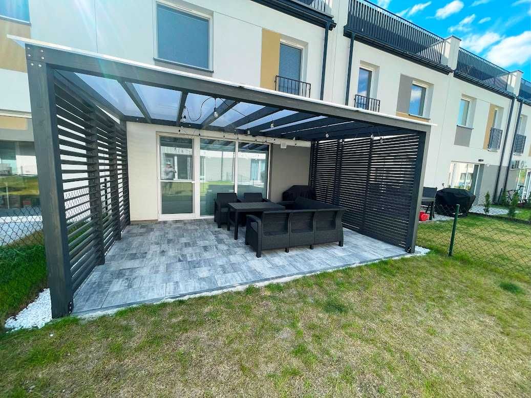 Nowoczesna pergola, taras, zabudowa drewniana, altana, wiata