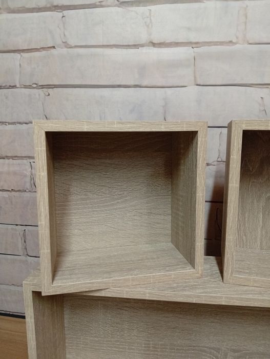 Zestaw 3 półek ściennych jasnobrązowych