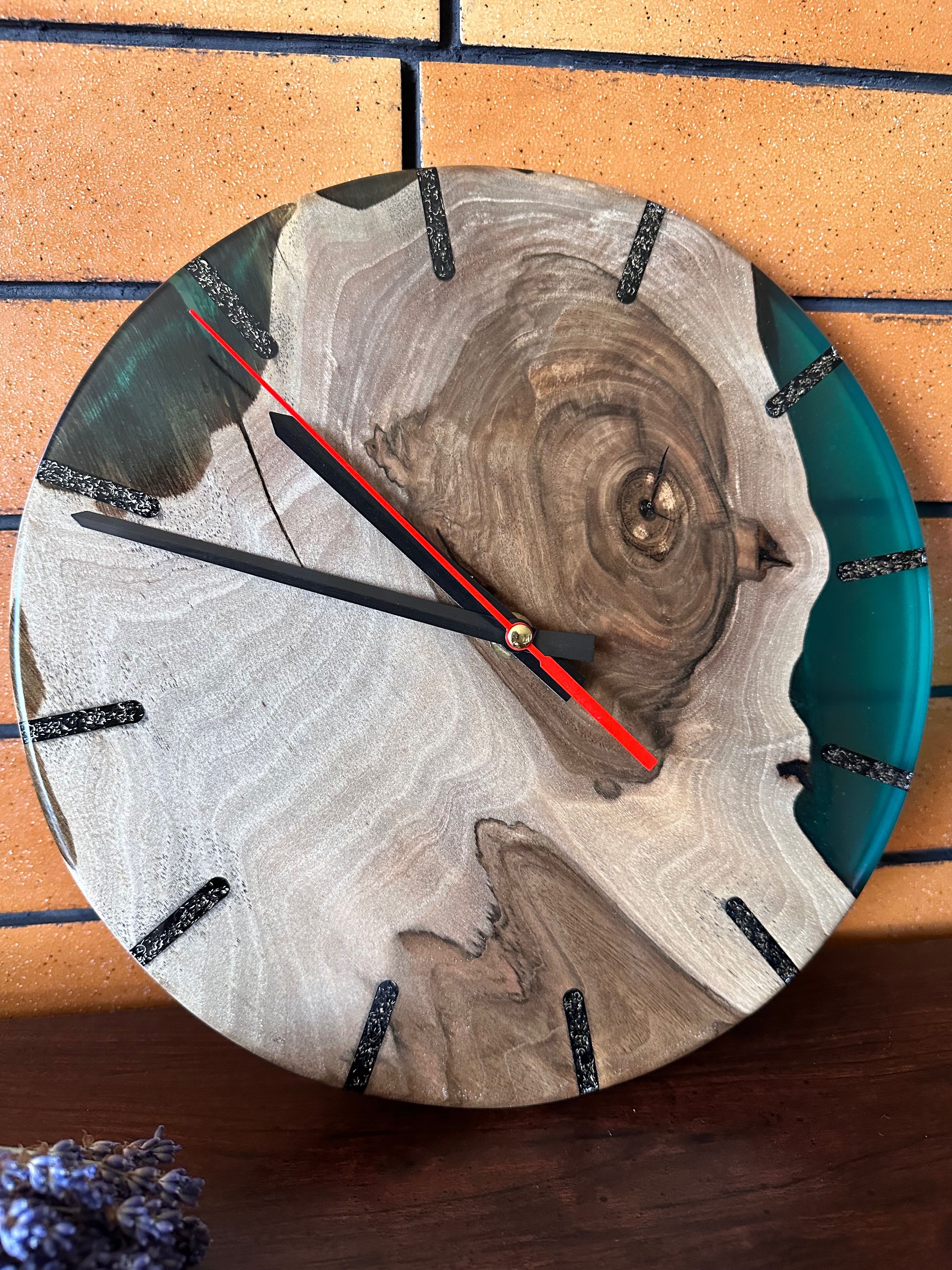 Годинник дерев'янний, годинник з дерева з епоксидною смолою