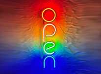 Неонова вивіска "Open" багатокольорова, 483*116 мм, світлодіодна