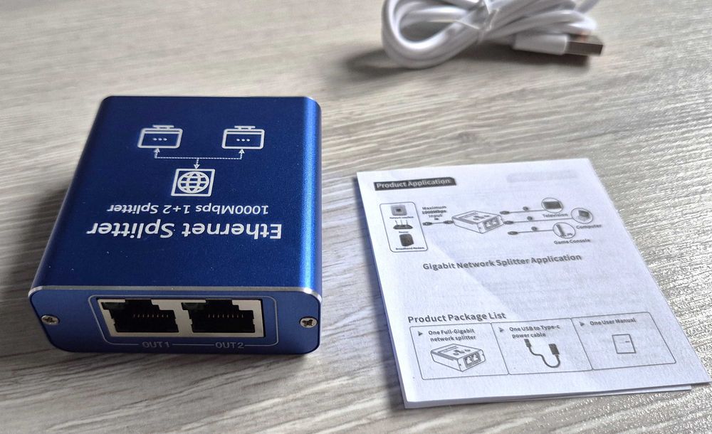 Przełącznik Ethernet 1 do 2 RJ45 2 porty 1000Mbps Network LAN Splitter