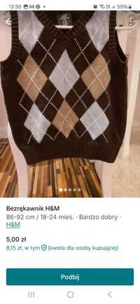 Bezrękawnik H&M w rozmiarze 86-92