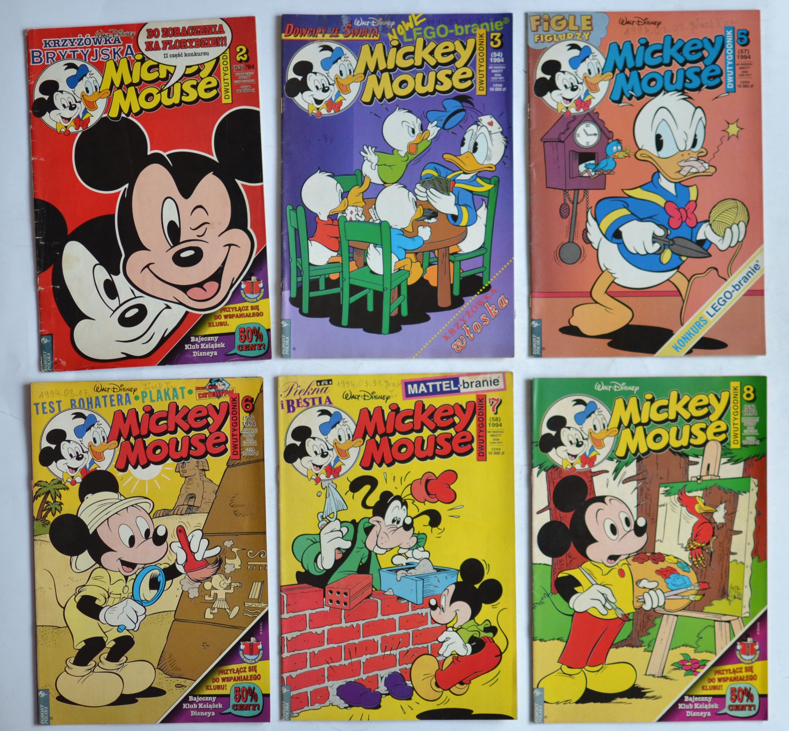 Mickey Mouse 1994 komiksy j. polski Disney Całość lub na sztuki