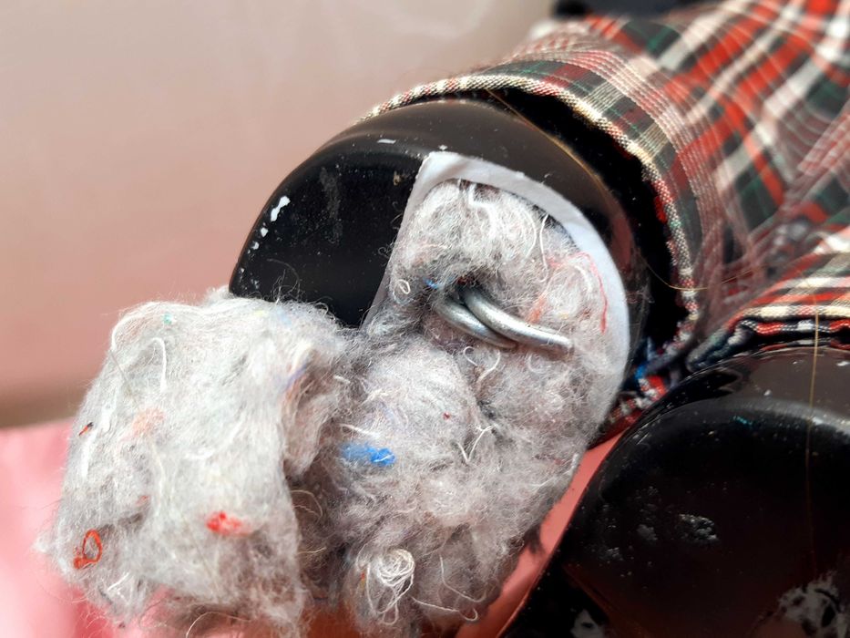 stara lalka clown klaun z mechanizmem uszkodzona