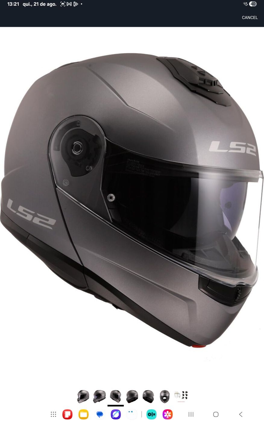 LS2 STROBE II  Modular para Motocicleta em Titânio Fosco L