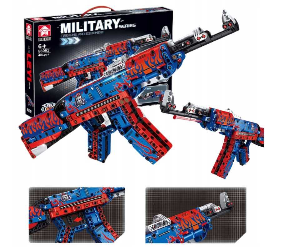 Klocki konstrukcyjne karabin AK-47 401 elementów militaria model.