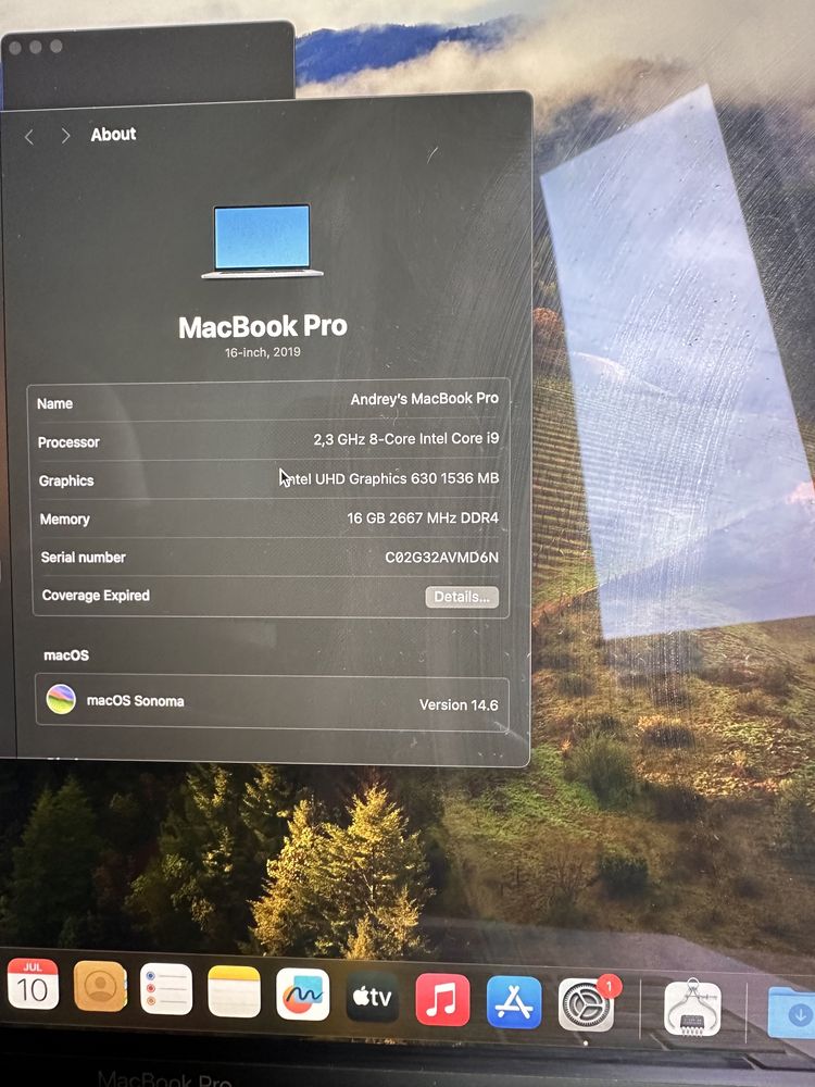 MacBook Pro 16" i9/16Gb DDR4/SSD 1000Gb/Radeon 5500m Space grey