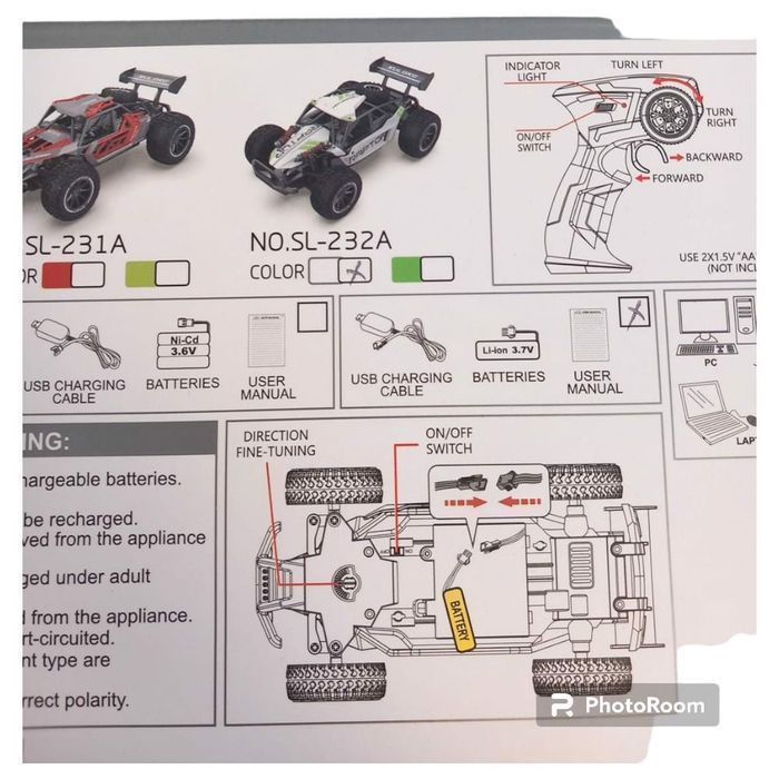 Zdalnie sterowany samochód RC Raptor pilot 2,4 GHz