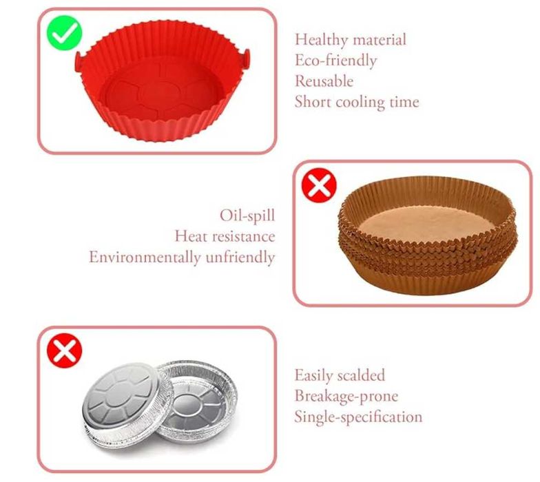 6 peças molde de silicone fritadeira de ar, acessórios de airfryer