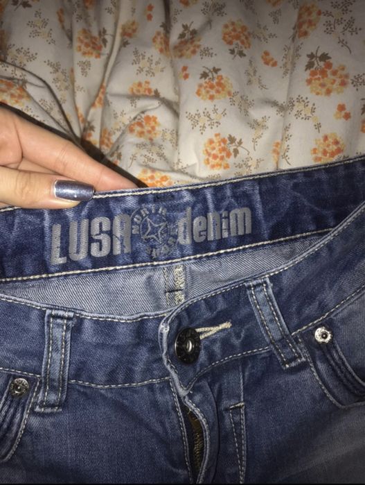 Spodnie z przeszyciami, kieszeniami, niski stan xxs/xs