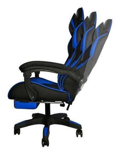 Fotel gamingowy - czarno - niebieski PREMIUM
