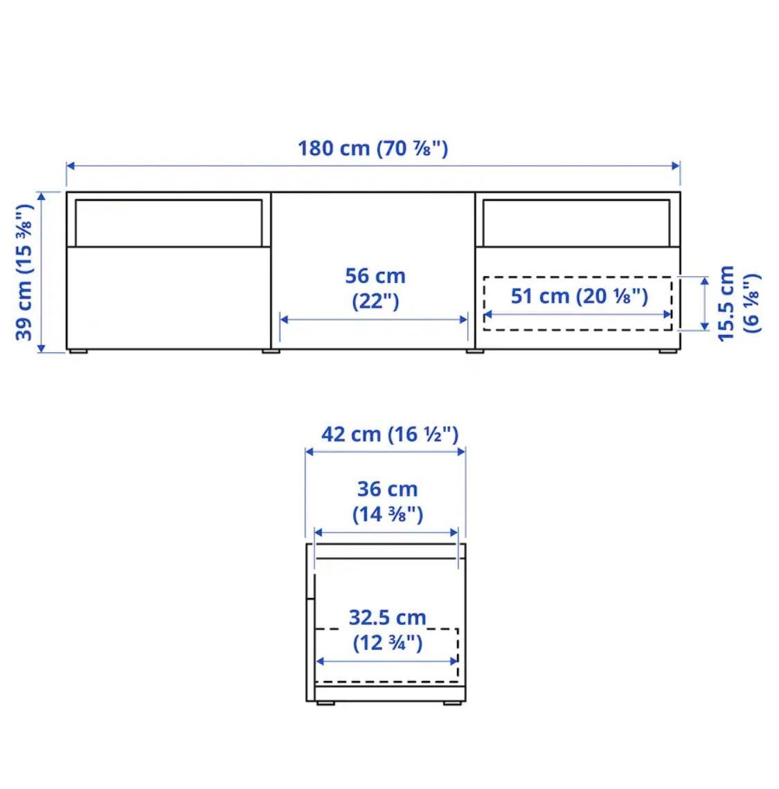 Szafka Besta Ikea pod TV/ połysk, biel