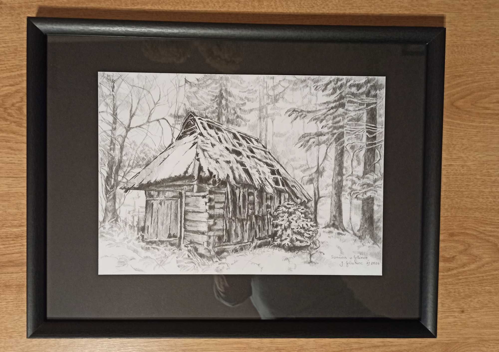 Rysunek ołówkiem, pejzaż, Beskid Żywiecki