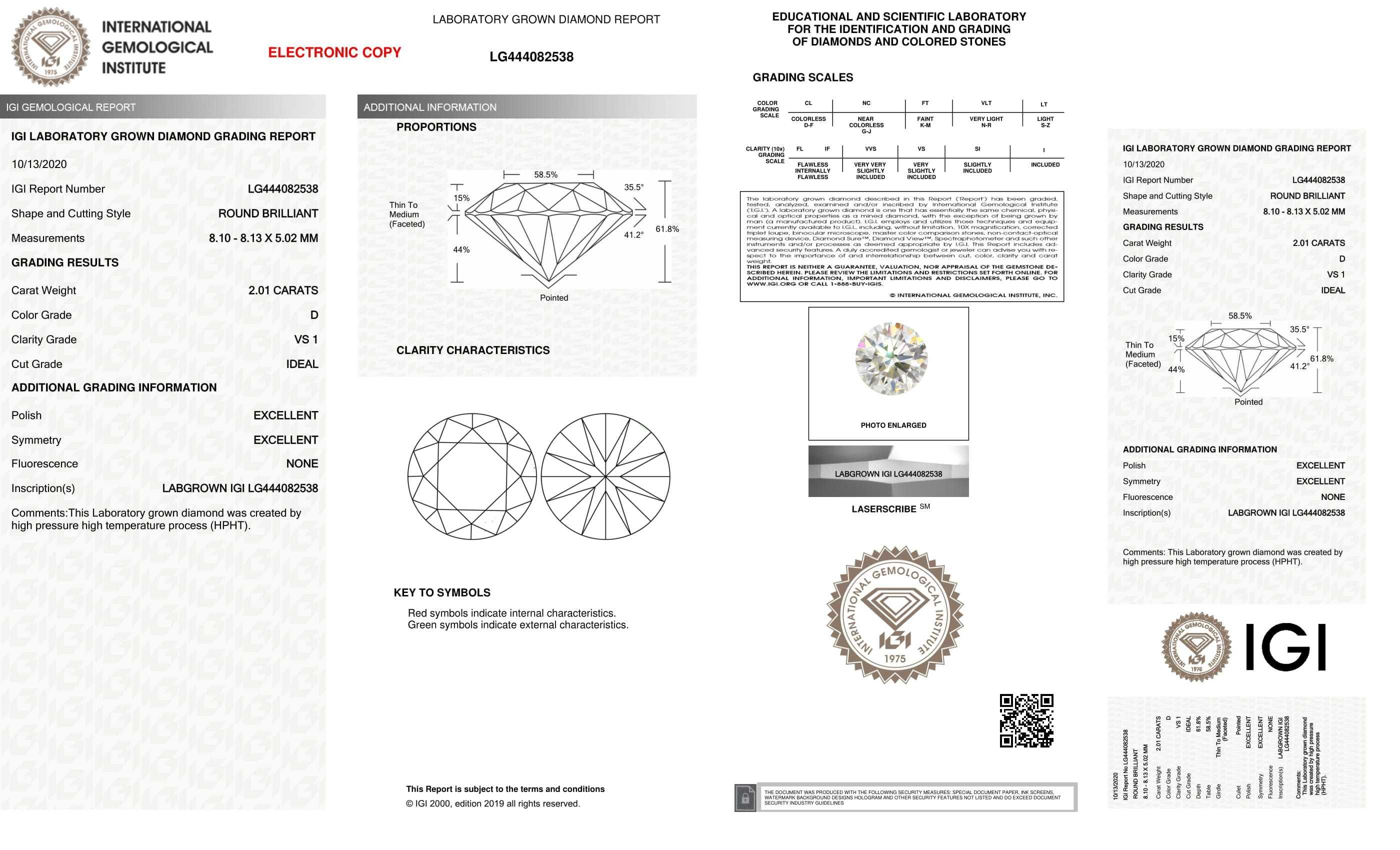 Diament Brylant Lab Grown 2.01 ct D/Vs1 IGI Pierścionek SKLEP!