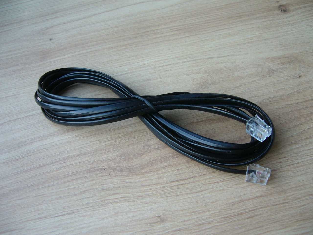 Kabel telefoniczny czarny długość 3 metry