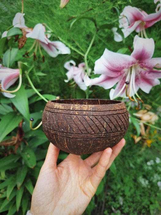 Miska miseczka kokosowa z kokosa handmade coconut bowl boho rękodzieło