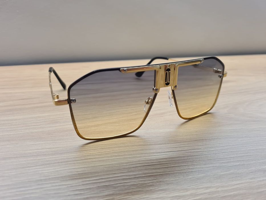 Nowe Męskie Zlote Okulary Przeciwsłoneczne Polaryzacyjne UV400 Gucci
