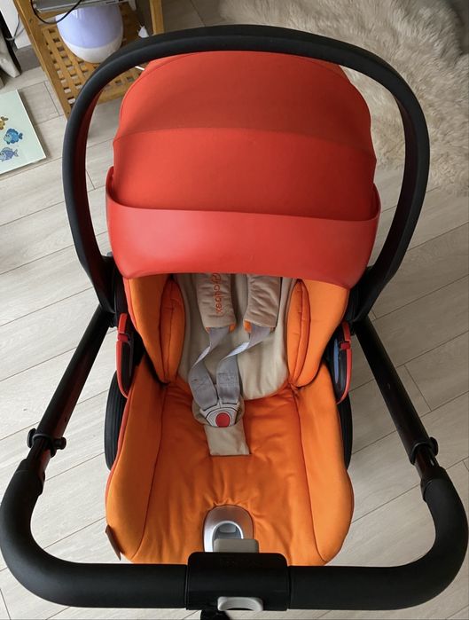 Автолюлька автокрісло Cybex cloud Q autumn gold+адаптери для Balios S