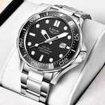 Zegarek męski Lige 43mm sportowy z bransoletą datownik mocna luma BOX