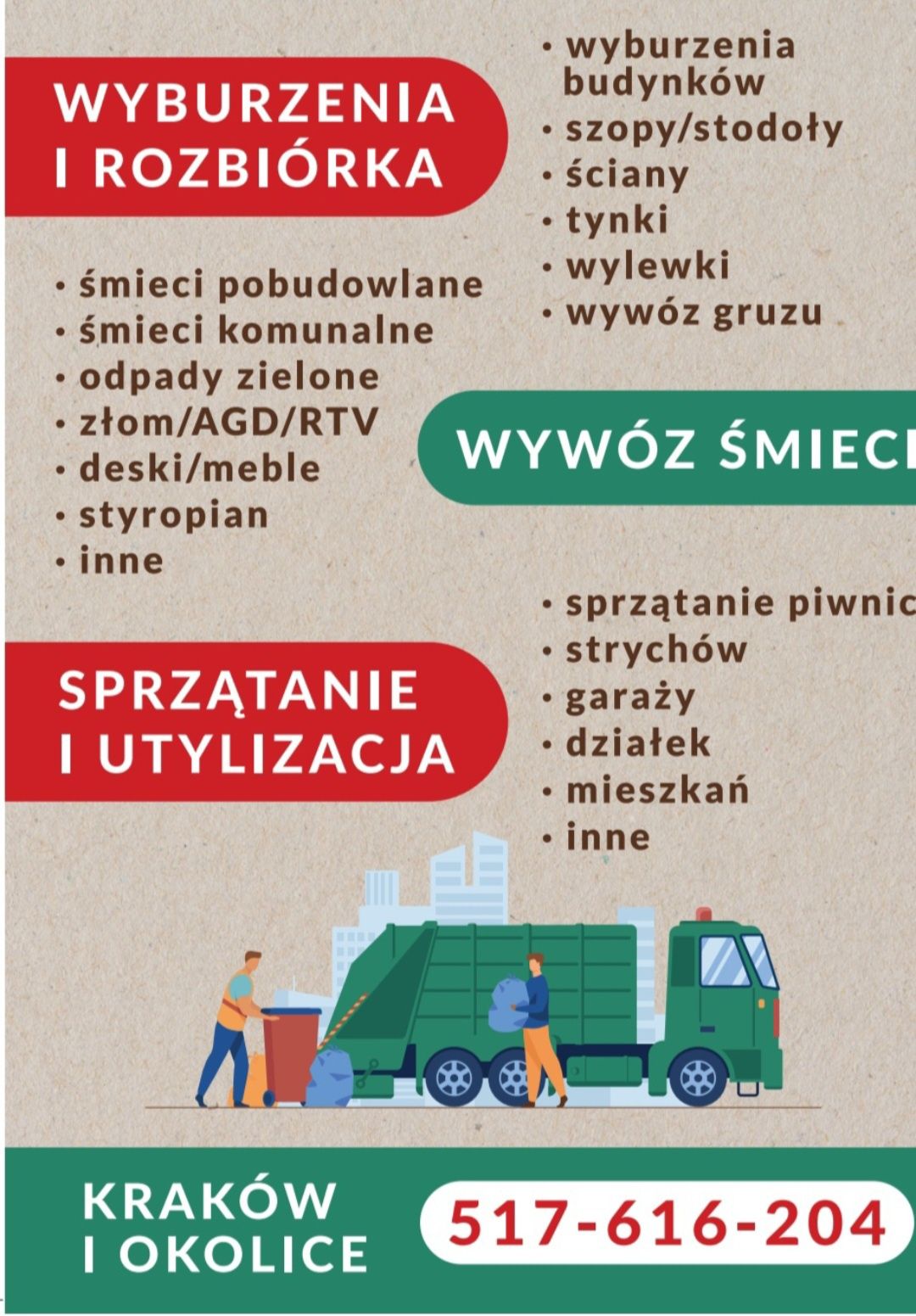 Wywóz Śmieci . Rozbiórki. Wyburzenia