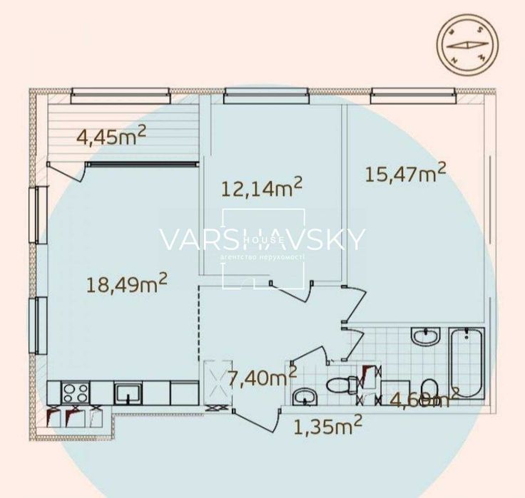 Продаж панорамна 2-кімнатна квартира ЖК Варшавский Плюс