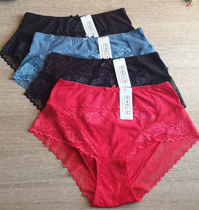4×Damskie majtki figi z wysokim stanem 3 XL
