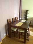 Stół 90x160/240 krzesła 6szt. ława