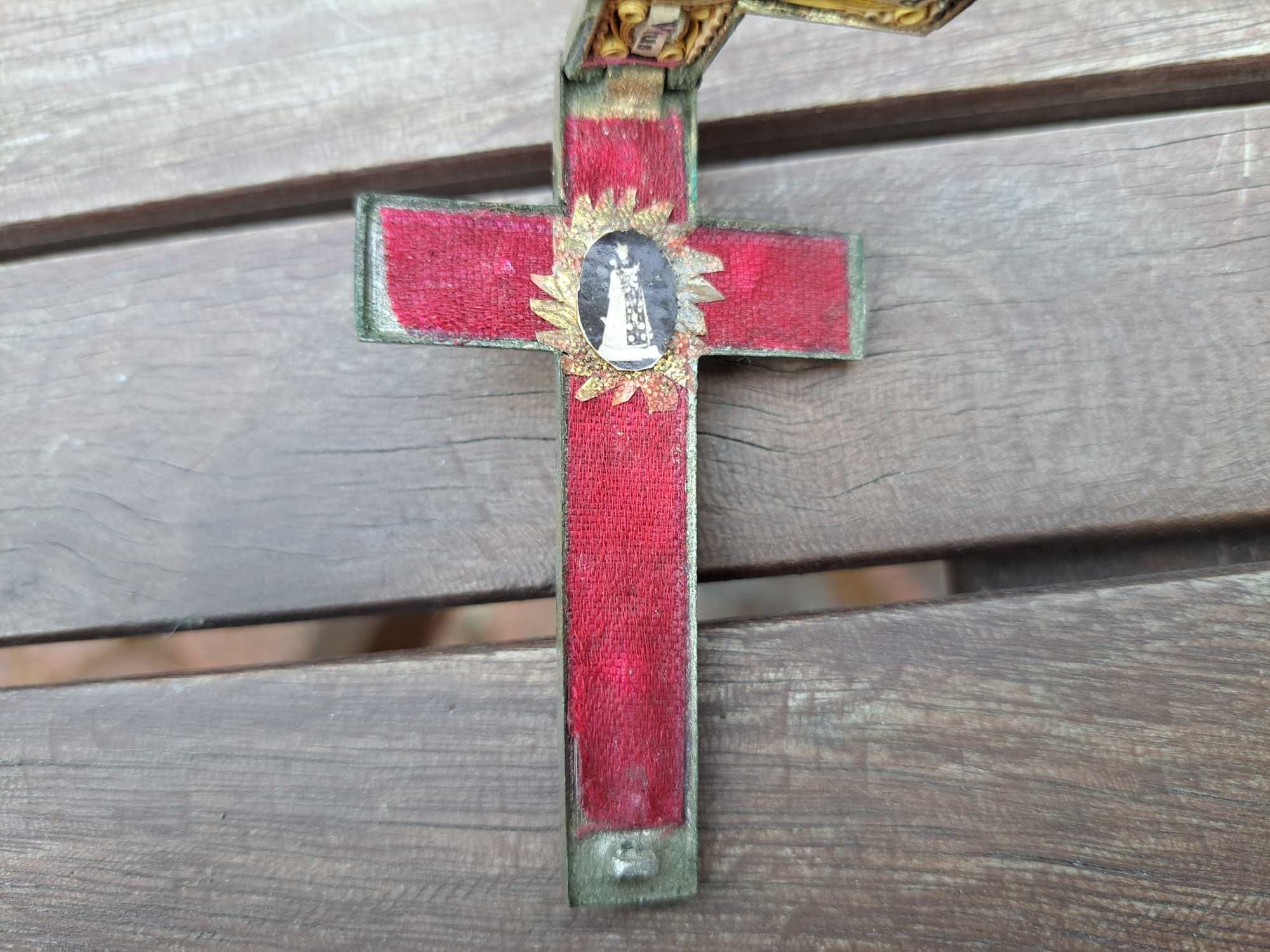 Krzyż enkolpion relikwiarz XIX wiek