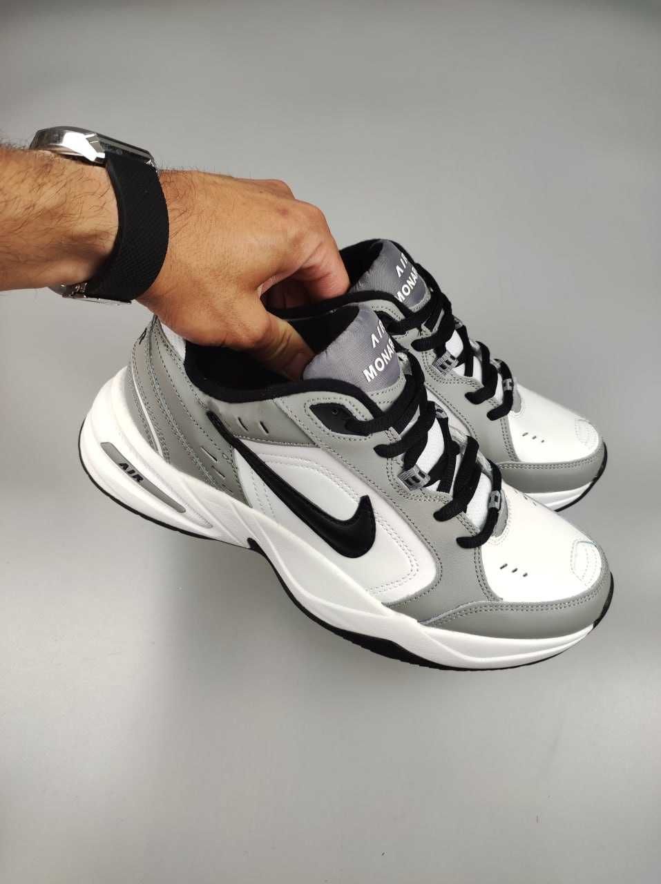 Чоловічі кросівки Nike Air Monarch IV білий з сірим чорним  6210 ТОП