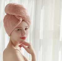Różowy ręcznik do włosów z mikrofibry