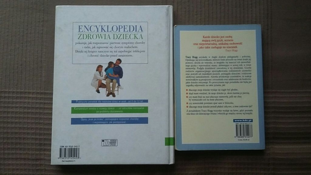 Książki "Język niemowląt" i "Encyklopedia zdrowia dziecka"