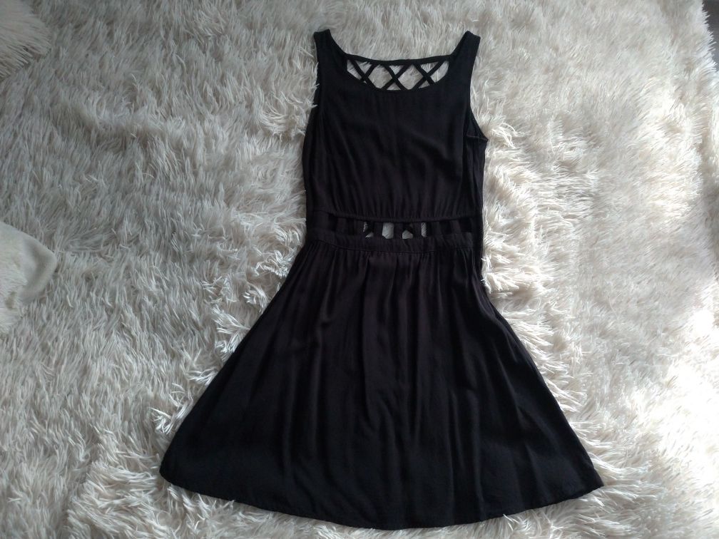 Sukienka 34 XS H&M czarna na ramiączka letnia