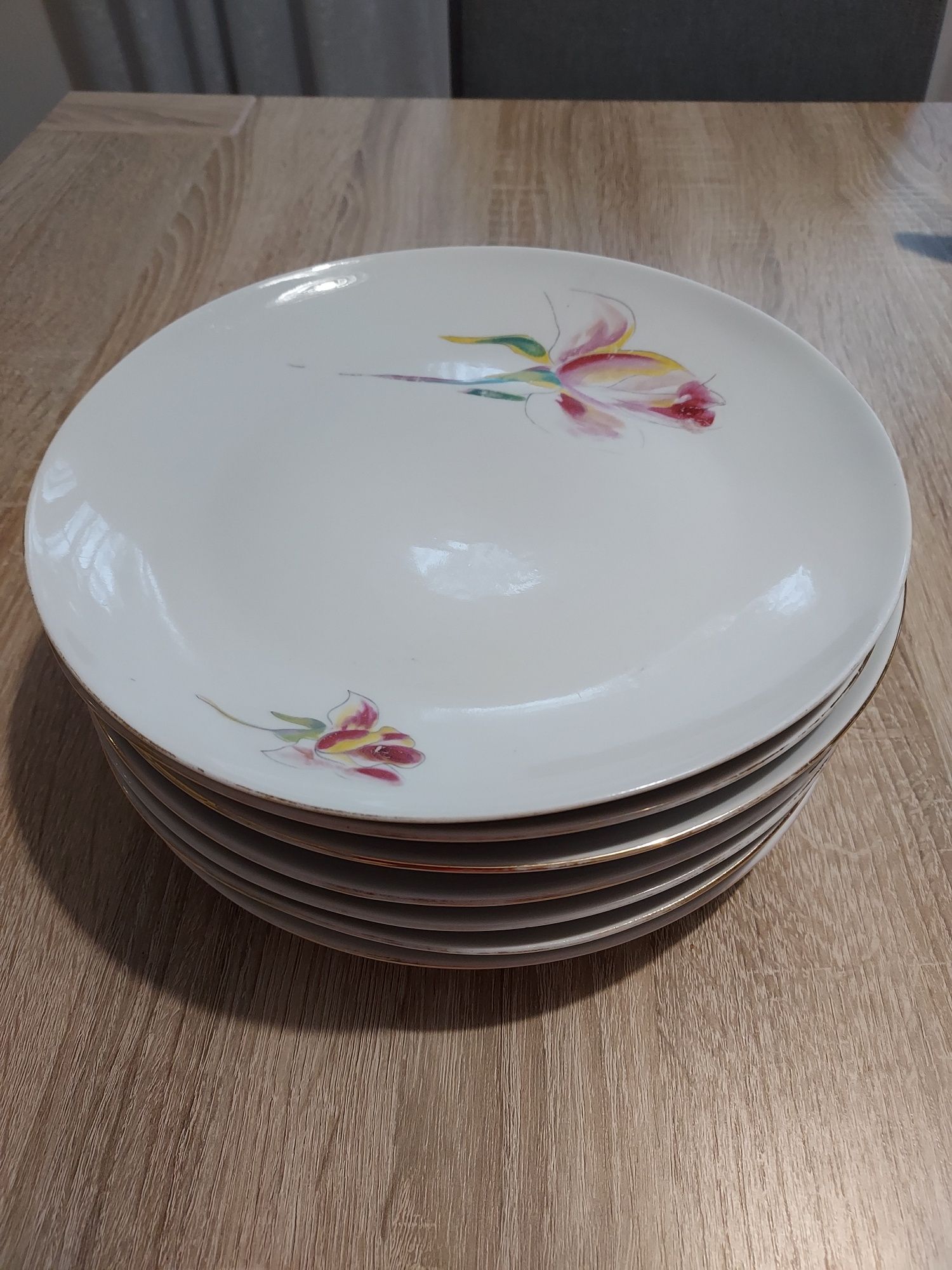 Talerze obiadowe porcelana prl ZPS Karolina i  sosjerka gratis