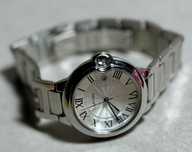 nowy zegarek Cartier Ballon Blue 36mm data Quartz stal nierdzewna