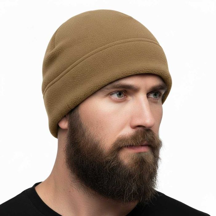 Шапка флісова зимова тепла Койот