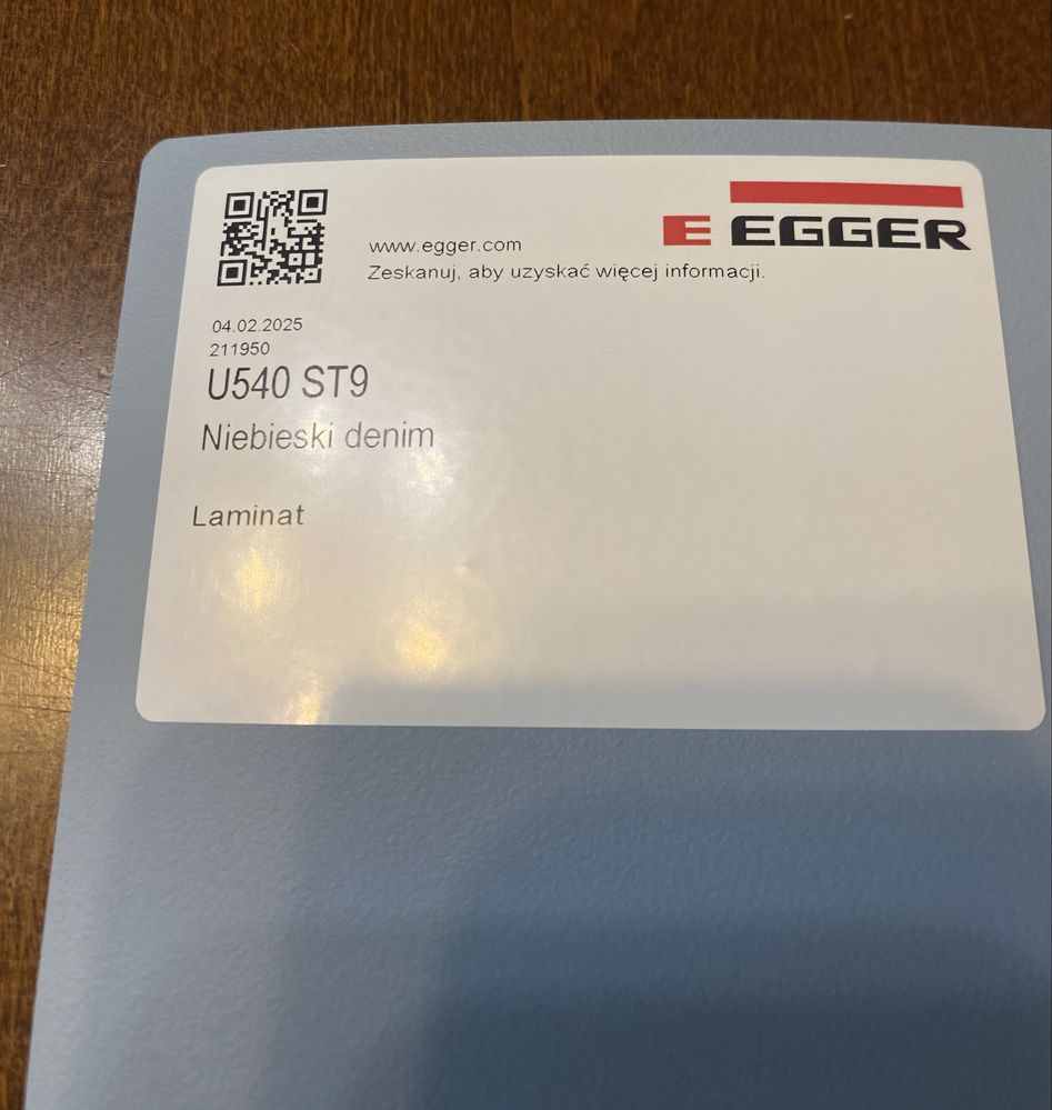 Egger próbka próbki U540 ST9 Niebieski denim