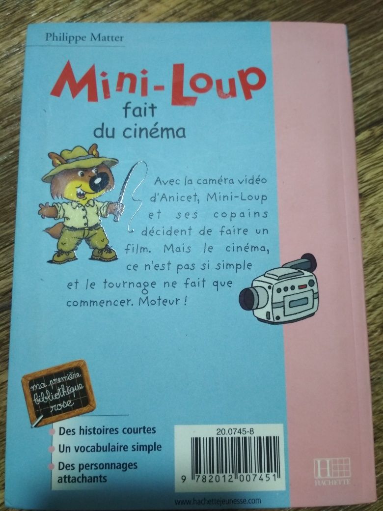 Книга французькою дитяча, Ф. Меттер "Міні - вовк знімає фільм"