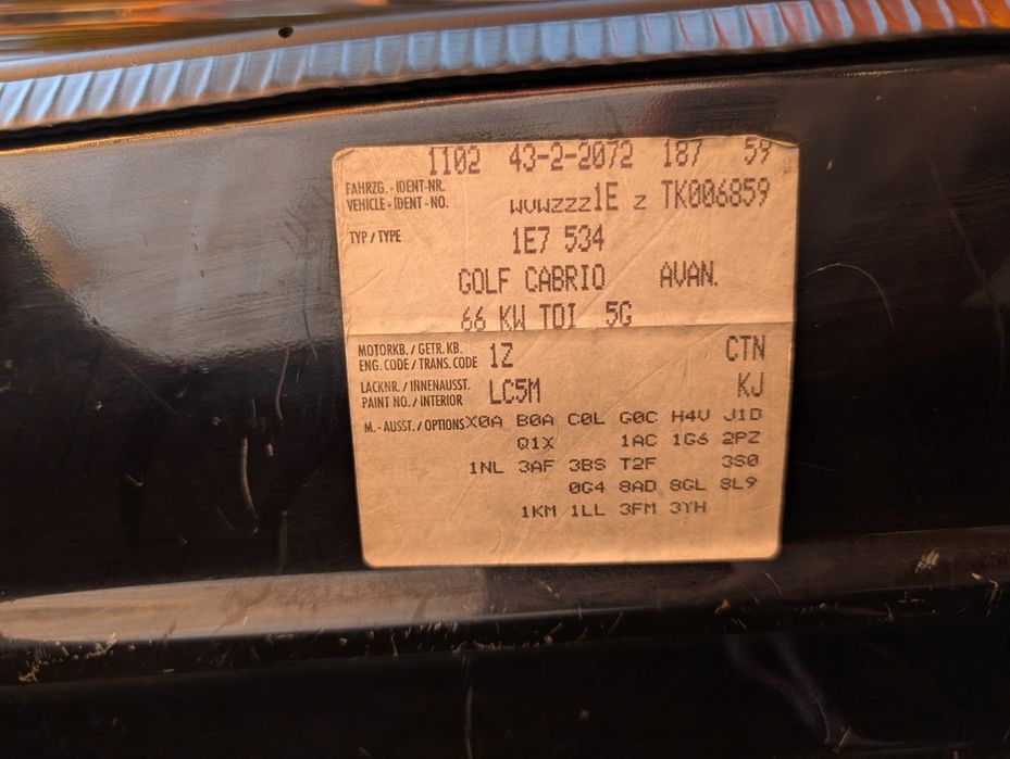 Golf mk3 Cabrio 1.9 TDI