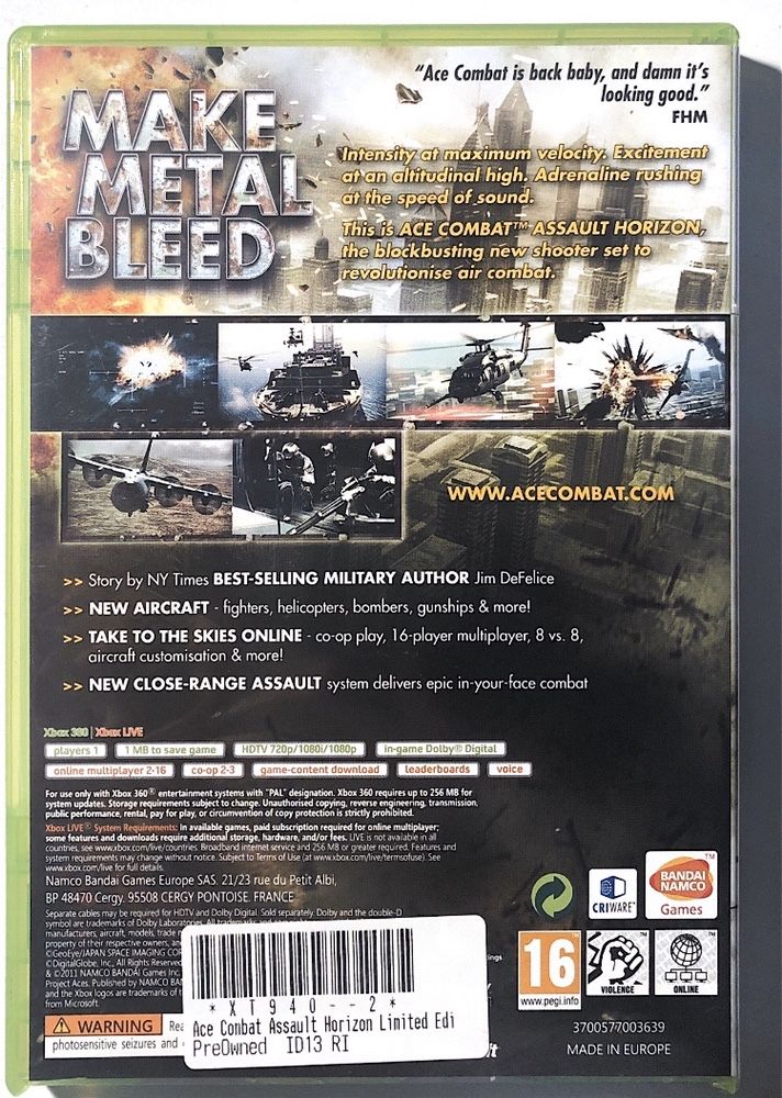 Ace Combat Assault Horizon + game soundtrack