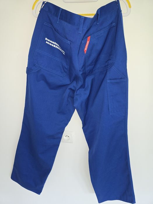 Męskie spodnie niebieskie z kieszeniami do pracy Engel Stancorn 52