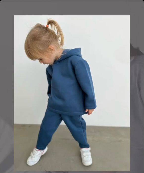 Стильний костюм брюки худі на флісі на дівчинку 5-6 років 116 як zara